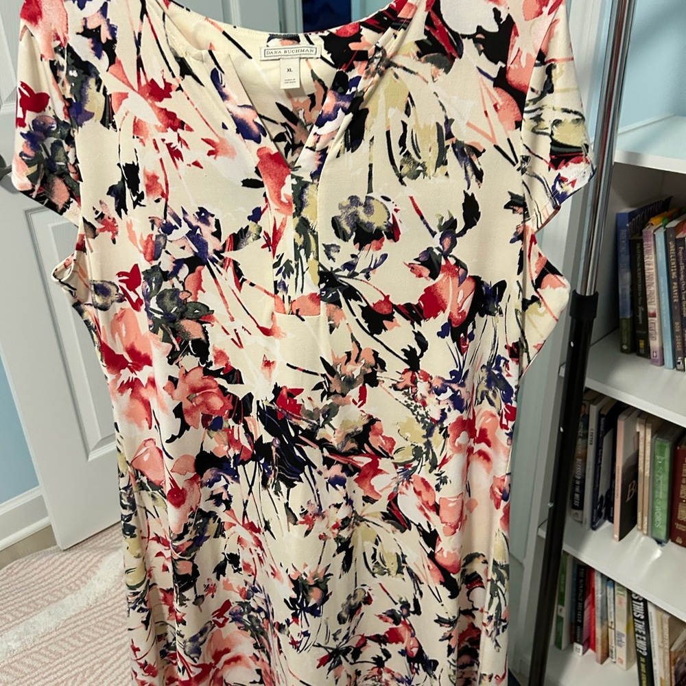 Floral neck dress xl